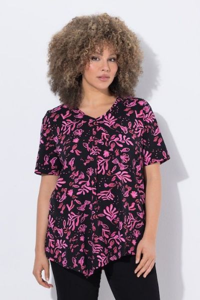 Veliki brojevi Majica kratkih rukava V izreza moda za punije