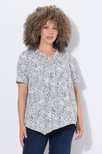 Plus size veliki brojevi Majica kratkih rukava V izreza za punije