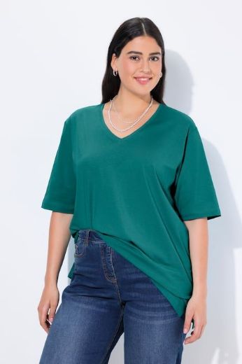Plus size veliki brojevi Majica V izrez Basic za punije