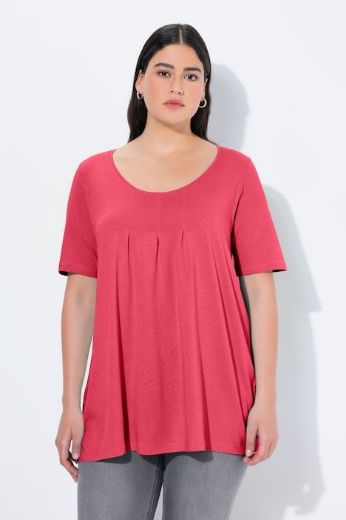 Plus size veliki brojevi Majica s naborima duži model za punije