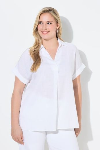 Plus size veliki brojevi Bluza spušteni rukavi s gumbima na leđima za punije