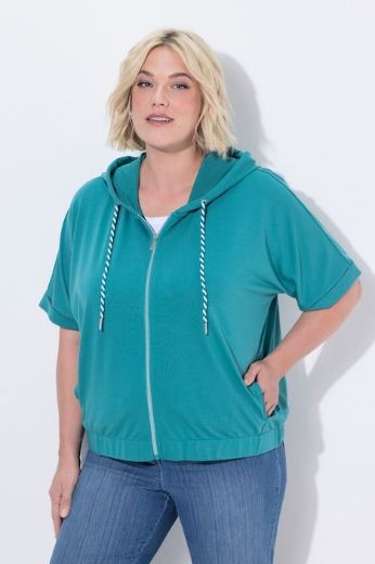 Plus size veliki brojevi Majica s kapuljačom kratkih rukava i patentnim zatvaračem za punije