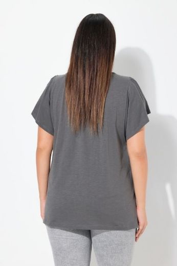 Plus size veliki brojevi Majica s vezanjem na ovratniku za punije
