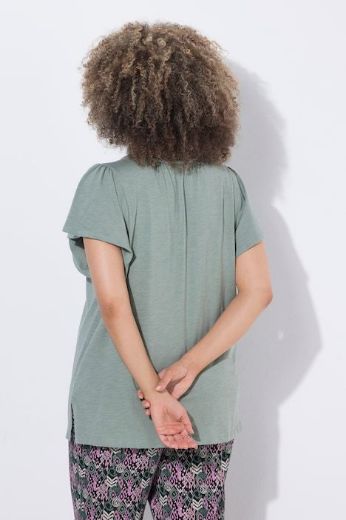 Plus size veliki brojevi Majica s vezanjem na ovratniku za punije