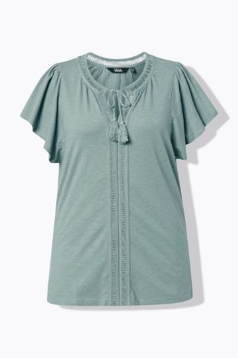 Plus size veliki brojevi Majica s vezanjem na ovratniku za punije
