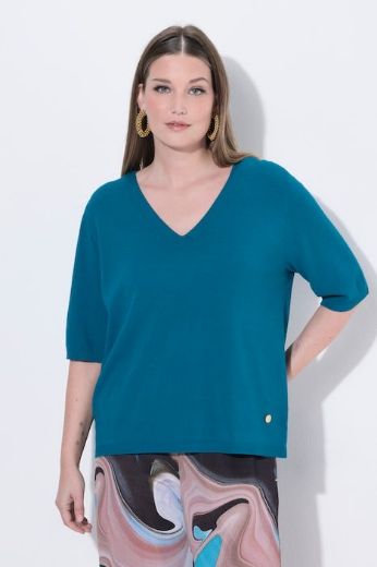 Plus size veliki brojevi Pulover polu rukava V ovratnika za punije