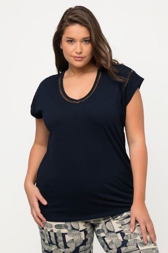 Plus size veliki brojevi Majica kratkih rukava V ovratnika za punije