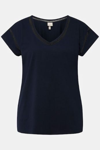 Plus size veliki brojevi Majica kratkih rukava V ovratnika za punije