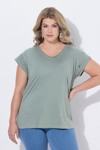Plus size veliki brojevi Majica kratkih rukava V ovratnika za punije