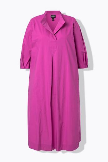 Plus size veliki brojevi Haljina midi 3/4 rukava A kroja za punije