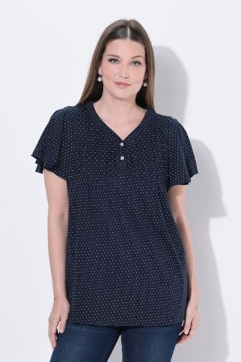 Plus size veliki brojevi Majica kratkih rukava s gumbima za punije