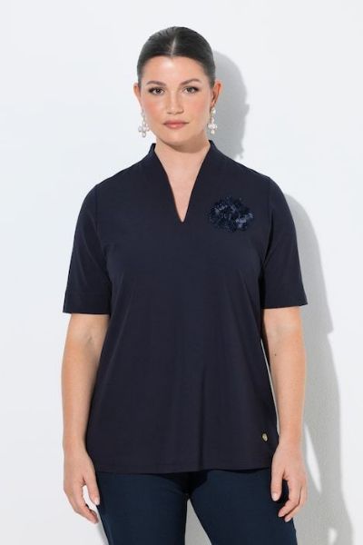 Veliki brojevi Majica kratkih rukava V izreza moda za punije