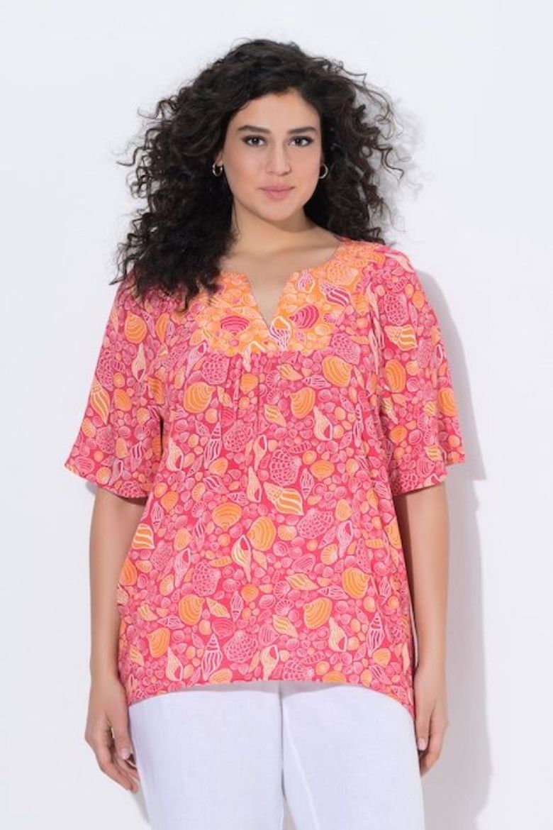 Plus size veliki brojevi Tunika kratkih rukava A kroja za punije