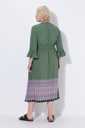 Plus size veliki brojevi Haljina midi 3/4 rukava a kroja za punije