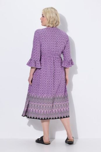 Plus size veliki brojevi Haljina midi 3/4 rukava a kroja za punije