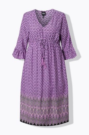 Plus size veliki brojevi Haljina midi 3/4 rukava a kroja za punije