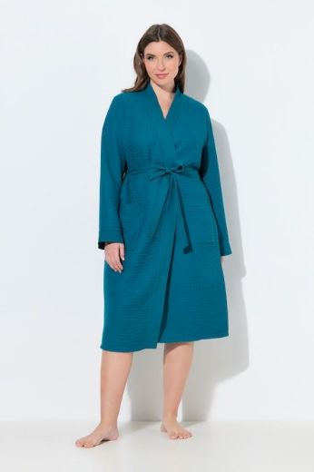 Plus size veliki brojevi Ogrtač duži model na vezanje za punije