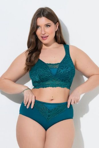 Plus size veliki brojevi Gaćice od mikrofibre s dodatkom ukrasne čipke za punije