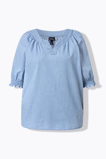 Plus size veliki brojevi Bluza kratkih rukava traper izgleda za punije