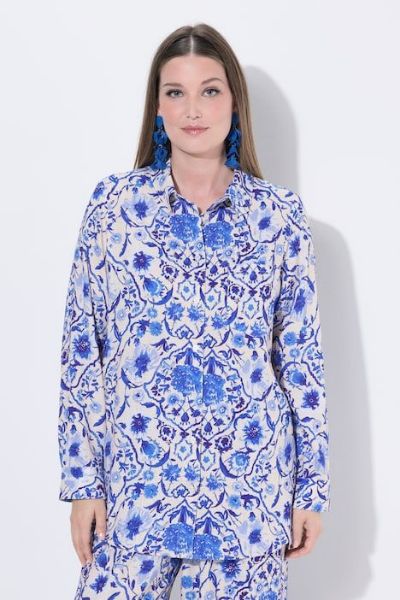 Veliki brojevi Bluza dugih rukava s kragnom moda za punije