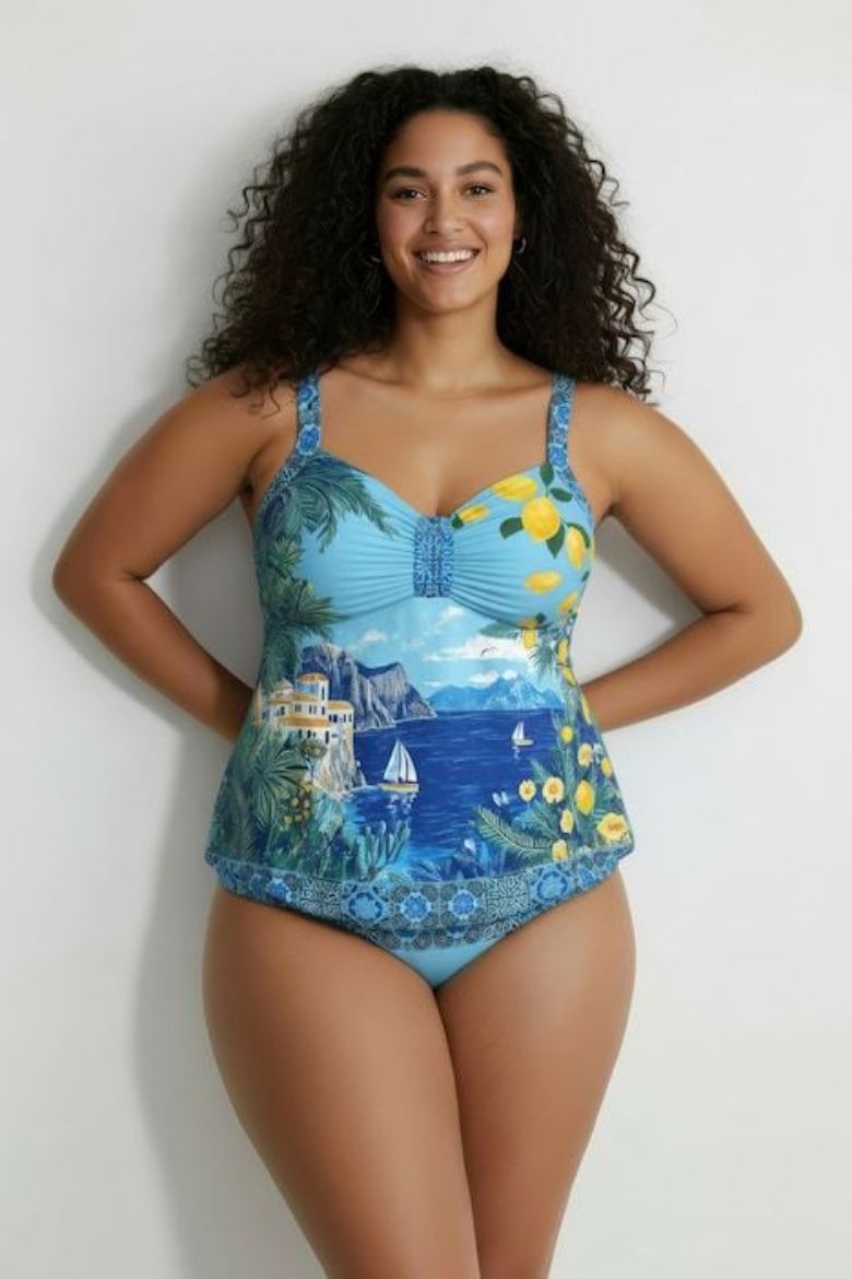 Plus size veliki brojevi Kupaći kostim tankini mekanih košarica i podesivih naramenica za punije