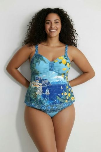 Plus size veliki brojevi Kupaći kostim tankini mekanih košarica i podesivih naramenica za punije