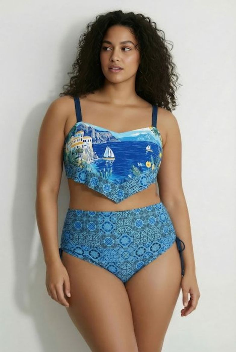 Plus size veliki brojevi Kupaći kostim bikini  mekanih košarica i podesivih naramenica za punije