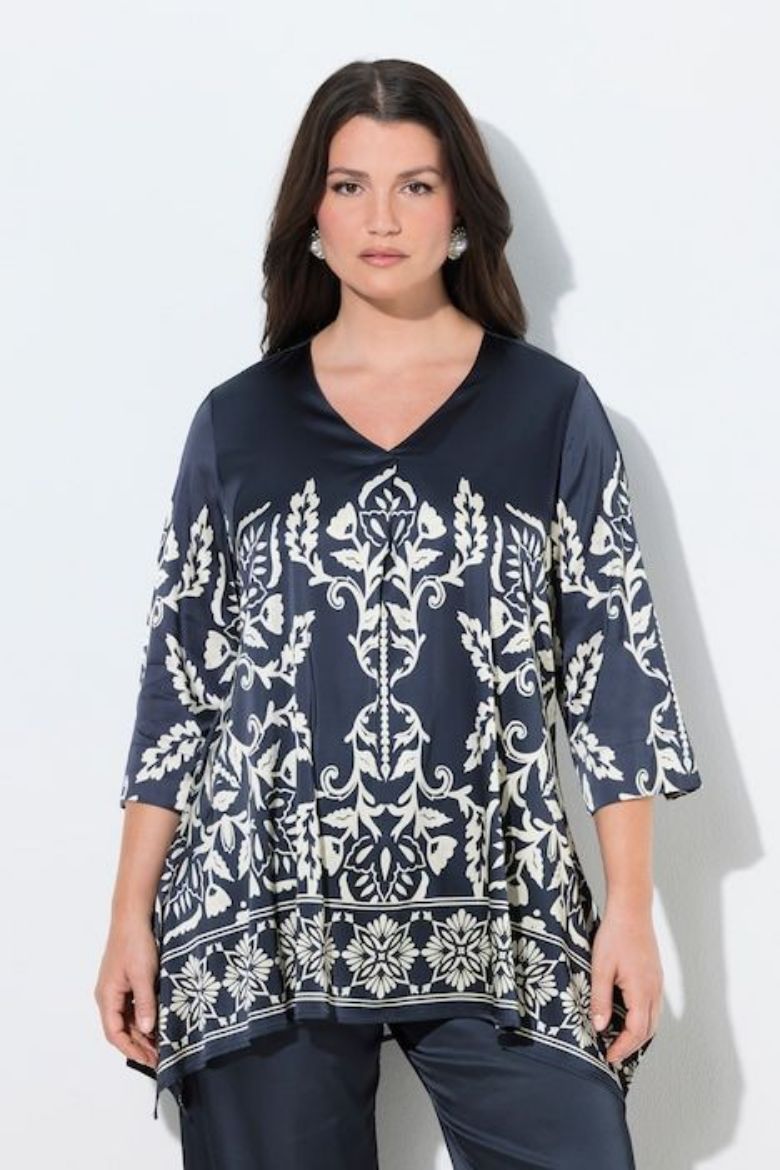 Plus size veliki brojevi Bluza 3/4 rukava A kroja za punije