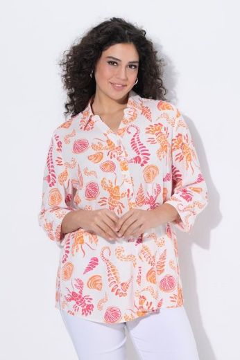 Plus size veliki brojevi Bluza rukavi 3/4 lanena za punije