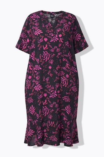 Plus size veliki brojevi Haljina midi kratkih rukava za punije