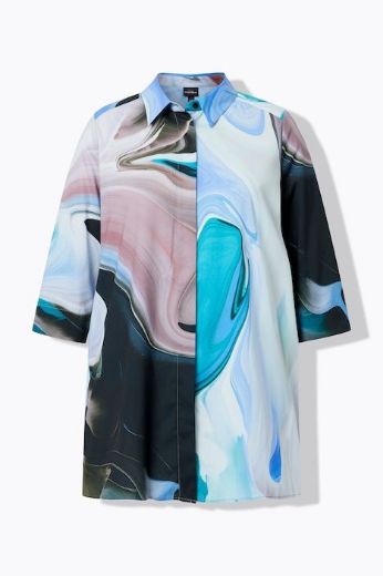 Plus size veliki brojevi Bluza rukavi 3/4 s kragnom za punije