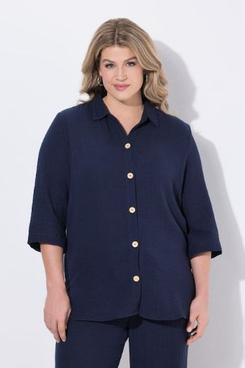 Plus size veliki brojevi Bluza 3/4 rukava muselin pamučna za punije
