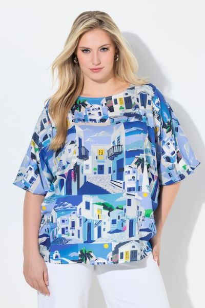 Veliki brojevi Bluza 3/4 rukava šireg kroja santorini moda za punije