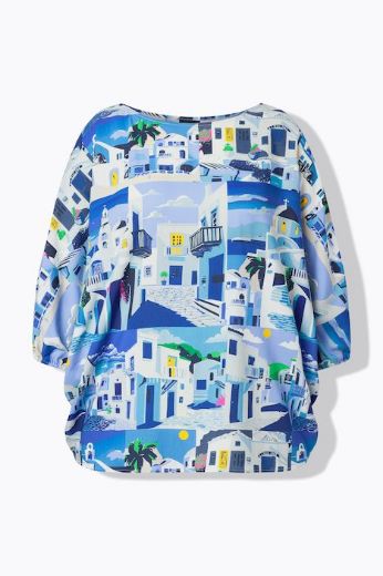 Plus size veliki brojevi Bluza 3/4 rukava šireg kroja santorini za punije