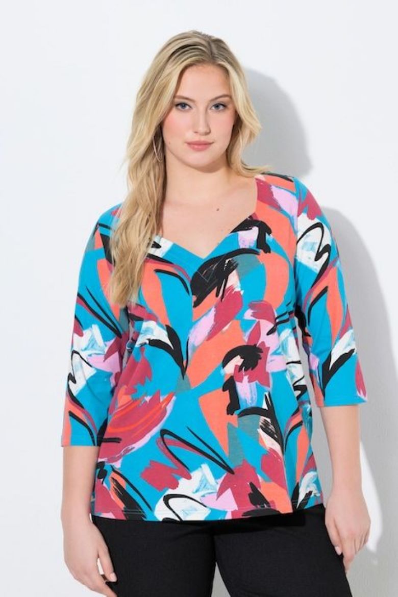 Plus size veliki brojevi Majica kratkih rukava s izrezom za punije