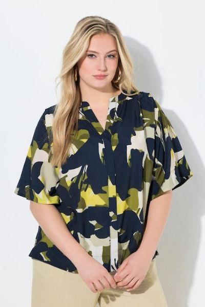 Veliki brojevi Bluza kratkih rukava šireg kroja moda za punije