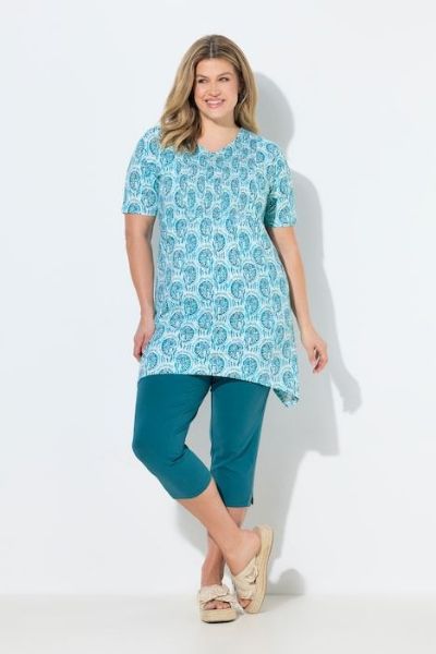 Veliki brojevi Majica kratkih rukava pamučna dužeg kroja moda za punije