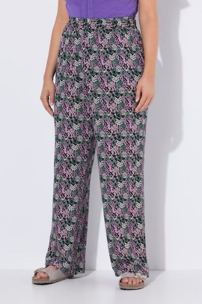 Veliki brojevi Hlače širokih nogavica elastičnog struka moda za punije