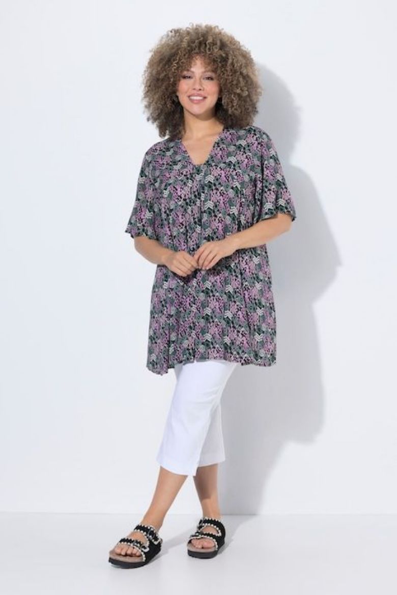 Plus size veliki brojevi Bluza kratkih rukava A kroja za punije