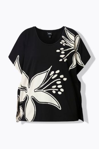 Plus size veliki brojevi Pončo kratkih rukava šireg kroja za punije