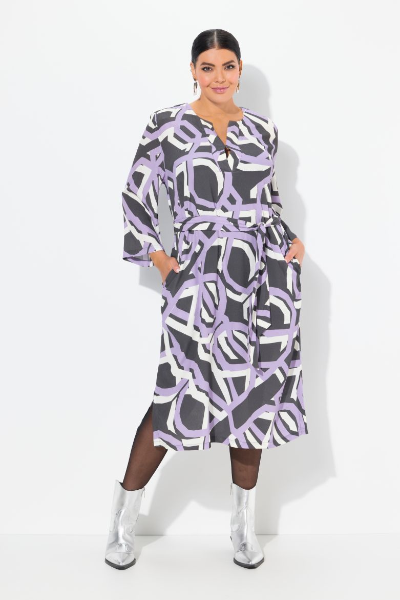 Plus size veliki brojevi Haljina midi 3/4 rukava za punije