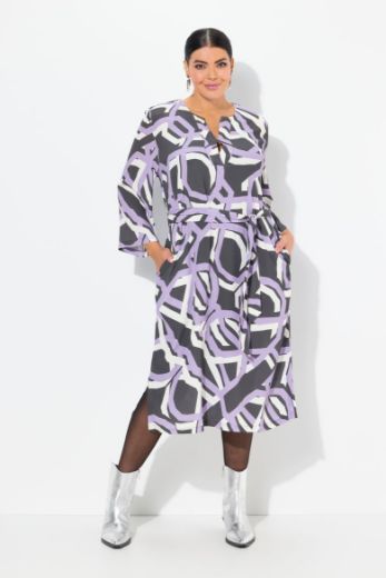 Plus size veliki brojevi Haljina midi 3/4 rukava za punije