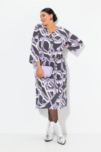 Plus size veliki brojevi Haljina midi 3/4 rukava za punije