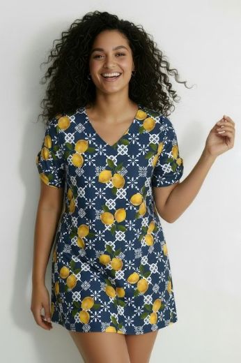 Plus size veliki brojevi Haljina kratkih rukava A kroja za punije