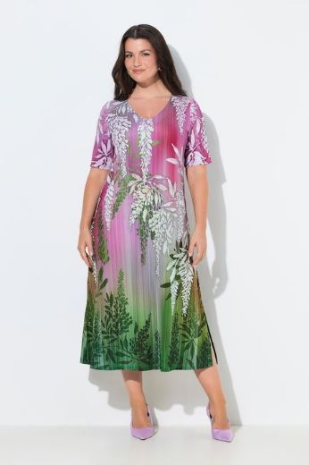 Plus size veliki brojevi Haljina elegantna kratkih rukava A kroja za punije