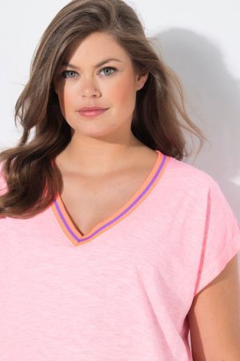 Plus size veliki brojevi Majica kratkih rukava V ovratnika za punije