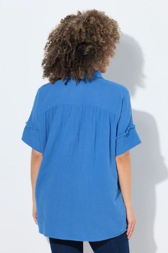 Plus size veliki brojevi Bluza kratkih rukava od muslina za punije