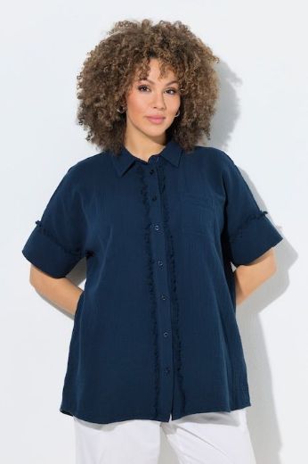 Plus size veliki brojevi Bluza kratkih rukava od muslina za punije