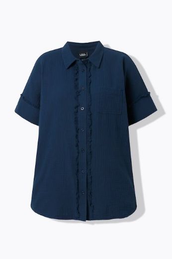 Plus size veliki brojevi Bluza kratkih rukava od muslina za punije