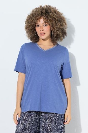 Plus size veliki brojevi Majica kratkih rukava V izreza za punije